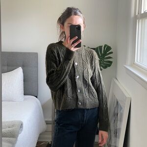 Old Navy Cable-Knit Cardigan Sweater - Olive